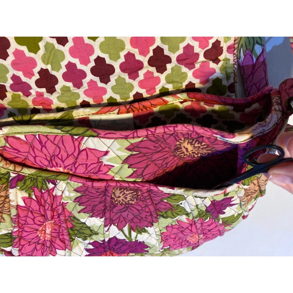 Vera Bradley Floral Quilted‎ Crossbody Bag Purse Pink Purple Green - Picture 6 of 16